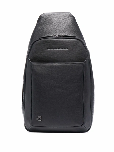 Piquadro Debossed-logo Sling Bag In Black