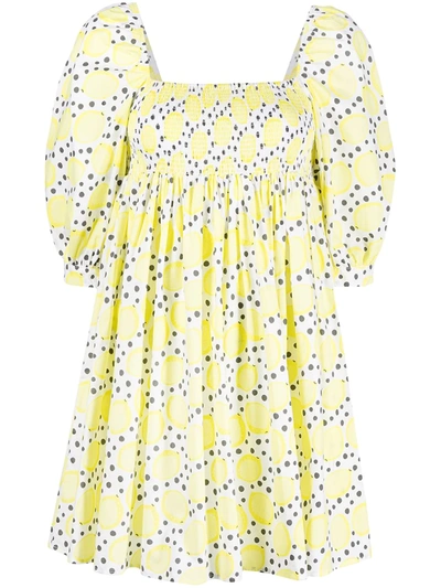 Pitusa Play Praire Lemon-print Dress In Yellow