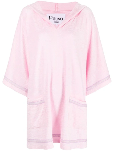 Pitusa Terry-cloth Hooded Dress In Pink