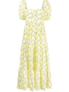 Pitusa Play Praire Lemon-print Dress In Yellow