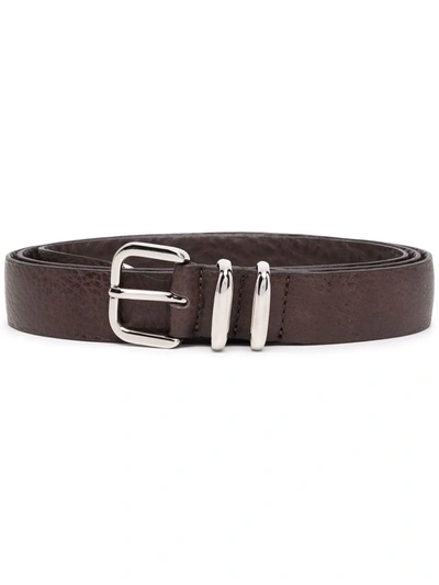 Eleventy Buckle-fastening Leather Belt In Brown