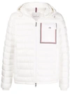 Moncler Lihou Grosgrain-trimmed Quilted Shell Hooded Down Jacket In White