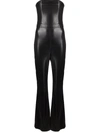 Alice And Olivia Lavera Vegan Leather Jumpsuit In Black