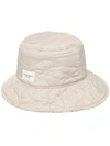 Rag & Bone Addison Reversible Quilted Recycled Shell And Fleece Bucket Hat In White