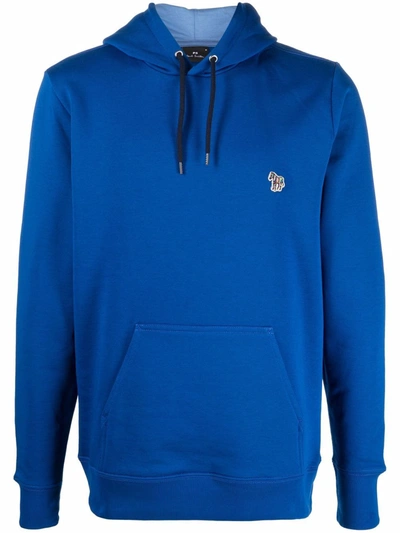 Ps By Paul Smith Drawstring Organic Cotton Hoodie In 41a Blues