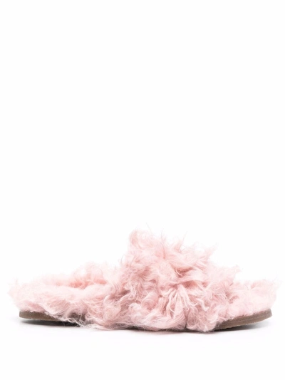 Redv Furry Slip-on Sandals In Pink