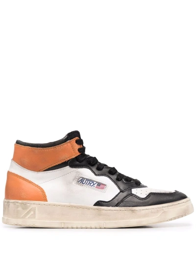 Autry Colour-block Hi-top Sneakers In White