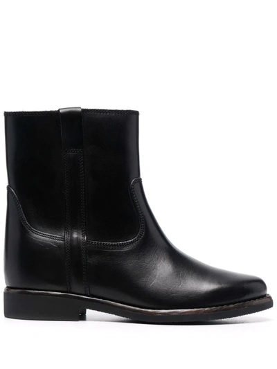 Isabel Marant Susee Leather Ankle Booties In Black