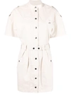 Isabel Marant Étoile Zolina Belted Cotton Shirt Dress In Beige