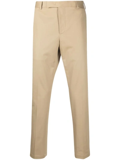 Pt01 Tailored Stretch-cotton Trousers In Nude