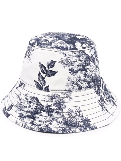 Erdem White & Navy Denim Pembridge Bucket Hat