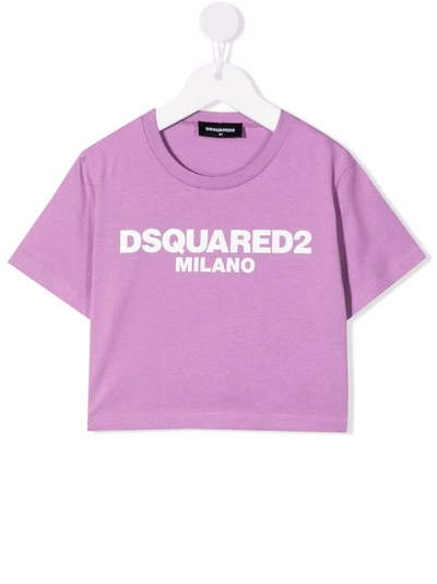 Dsquared2 Kids' Logo-print Cotton T-shirt In Pink