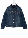 Dsquared2 Embroidered-logo Denim Jacket In Blue