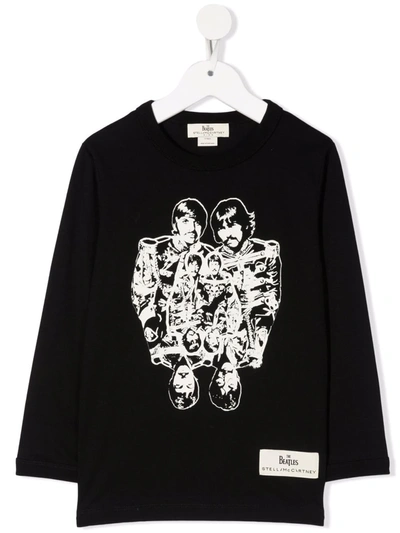 Stella Mccartney Kids' The Beatles Print T-shirt In Black