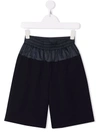 Fendi Contrast-waist Shorts In Blue