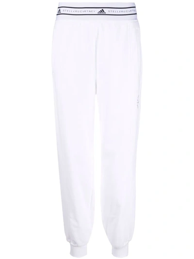 Adidas By Stella Mccartney Logo法式毛巾布运动裤 In White