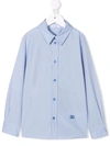 Dolce & Gabbana Embroidered-logo Shirt In Blue