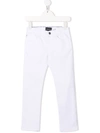 Emporio Armani White Denim Jeans With Logo In White