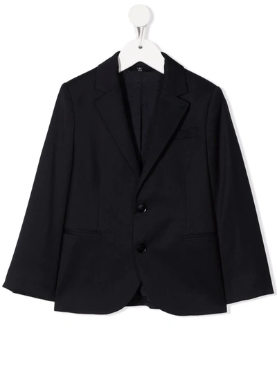 Emporio Armani Kids' Single-breasted Blazer In Blue