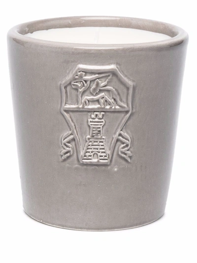 Brunello Cucinelli Embossed Scented Candle In Grey