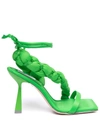 Sebastian Milano Braided Strap Sandals In Green