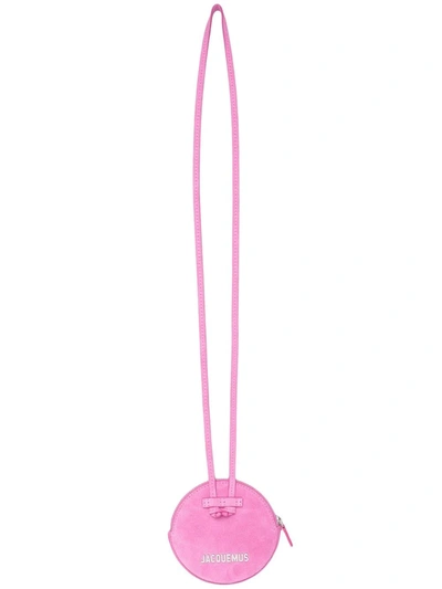 Jacquemus Logo-plaque Round Pouch In Pink
