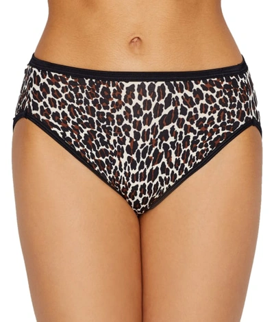 Vanity Fair Illumination Hi-cut Brief Underwear 13108, Also Available In Extended Sizes In Modern Leopard Print