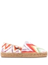 Missoni Multicoloured Zigzag Canvas Espadrilles In Orange