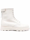 Woolrich Leather Ankle Lace-up Boots In White
