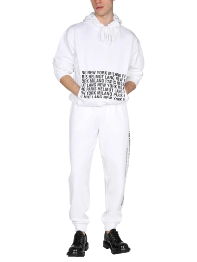 Helmut Lang Box Logo Jogging Trousers - Atterley In White