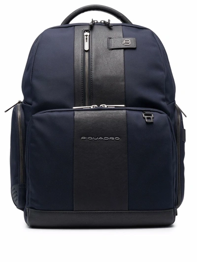 Piquadro Panelled Two-tone Backpack In Blau