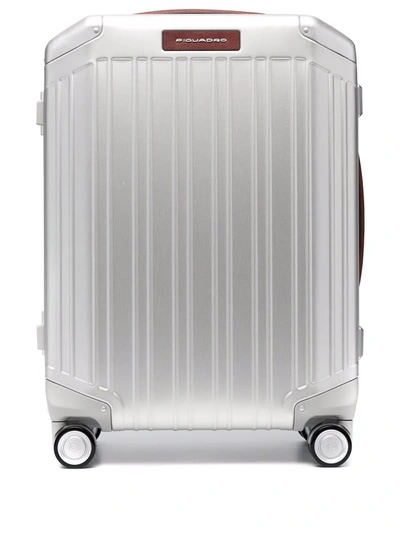 Piquadro Aluminium Ridged 4-wheel Suitcase In Grau
