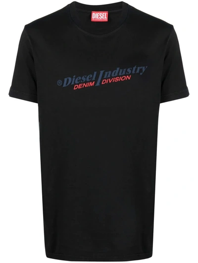 Diesel Round-neck Cotton T-shirt In Black