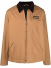 Deus Ex Machina Embroidered-logo Zip-up Windbreaker In Braun