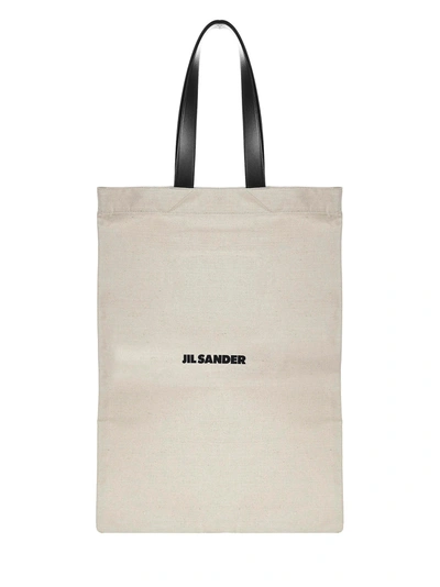 Jil Sander Flat Shopper Bag In Natural