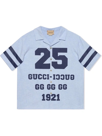 Gucci Kids' Light Blue Blind For Love Shirt In Celeste