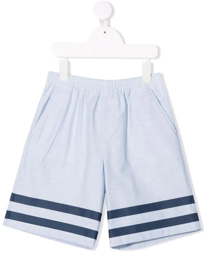 Gucci Kids' Striped-border Shorts In Blue