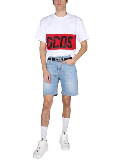 Gcds Blue Solid Shorts In Light Blue