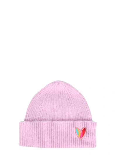 Paul Smith Heart-motif Knitted Beanie In Pink