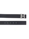 Balmain Logo-plaque Buckled Belt In Black