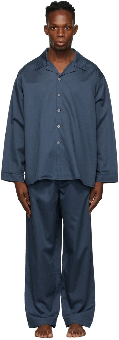 Cleverly Laundry Navy Long Pyjama Set In Navy