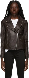 Rag & Bone Brown Mack Leather Jacket In Black