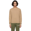 Palm Angels Curved Logo Wool Blend Knit Sweater In Beige White