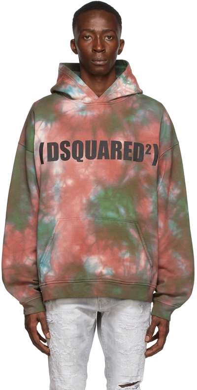Dsquared2 Tie-dye Logo-print Hoodie In Multi