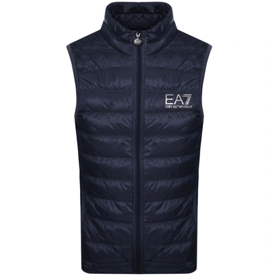 Ea7 Emporio Armani Quilted Gilet Blue In Navy