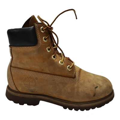 Pre-owned Timberland Ankle Boots In Camel