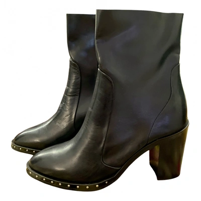 Pre-owned Jonak Leather Ankle Boots In Black