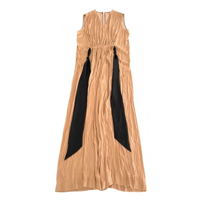Pre-owned Cã©dric Charlier Maxi Dress In Beige
