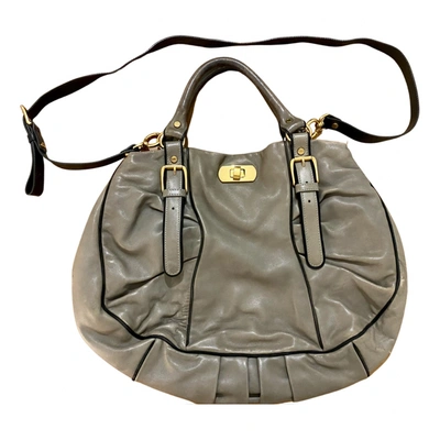 Pre-owned Marni Leather Handbag In Grey