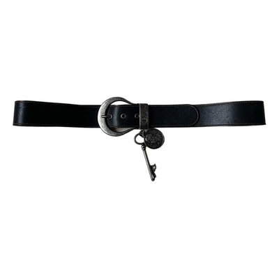 Pre-owned Dior Leather Belt In Black